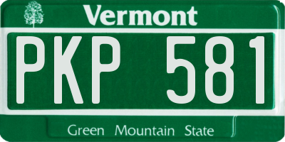 VT license plate PKP581