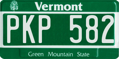 VT license plate PKP582