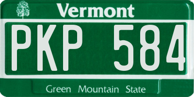 VT license plate PKP584