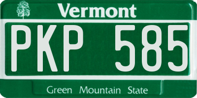 VT license plate PKP585