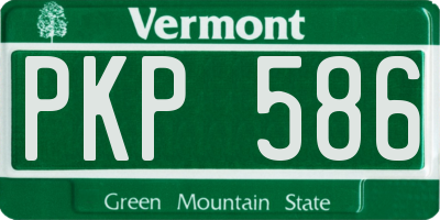 VT license plate PKP586
