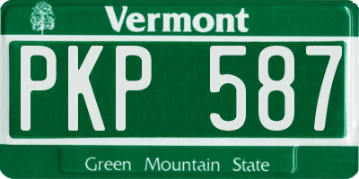 VT license plate PKP587