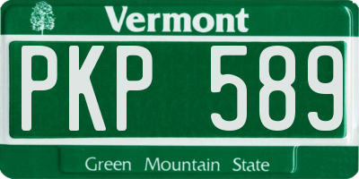 VT license plate PKP589