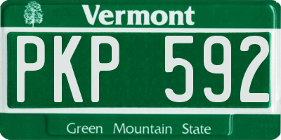 VT license plate PKP592