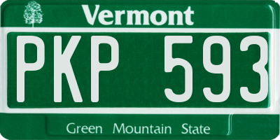 VT license plate PKP593