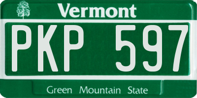 VT license plate PKP597