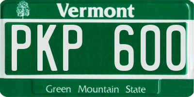 VT license plate PKP600