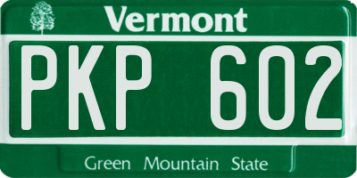 VT license plate PKP602