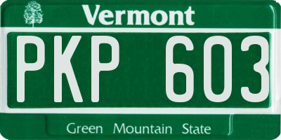 VT license plate PKP603