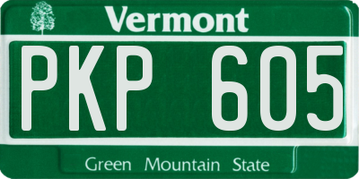 VT license plate PKP605