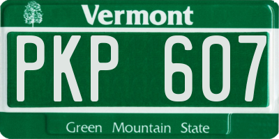 VT license plate PKP607