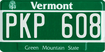 VT license plate PKP608