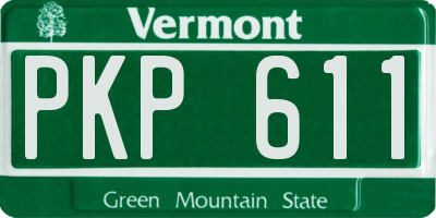 VT license plate PKP611