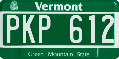 VT license plate PKP612