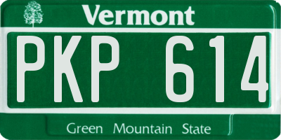 VT license plate PKP614
