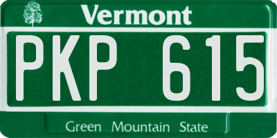 VT license plate PKP615