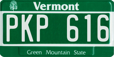 VT license plate PKP616