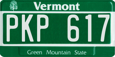 VT license plate PKP617