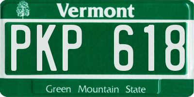 VT license plate PKP618