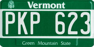 VT license plate PKP623