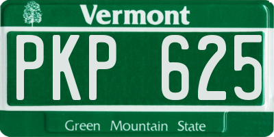 VT license plate PKP625