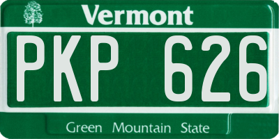 VT license plate PKP626