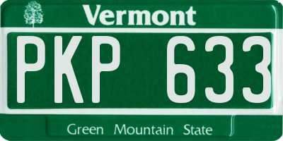 VT license plate PKP633