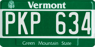 VT license plate PKP634