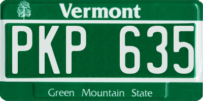 VT license plate PKP635