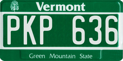 VT license plate PKP636