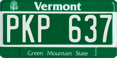 VT license plate PKP637