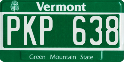 VT license plate PKP638