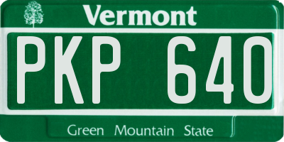 VT license plate PKP640