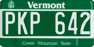 VT license plate PKP642
