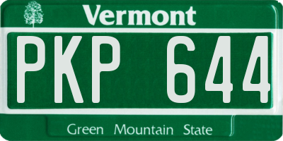 VT license plate PKP644