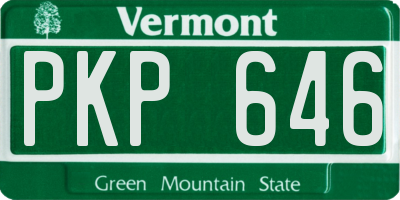 VT license plate PKP646