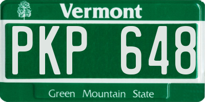 VT license plate PKP648