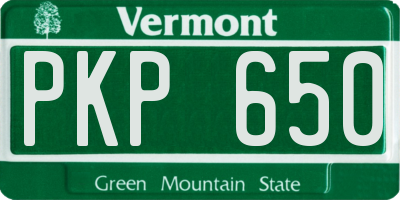 VT license plate PKP650