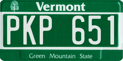 VT license plate PKP651