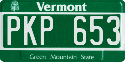 VT license plate PKP653