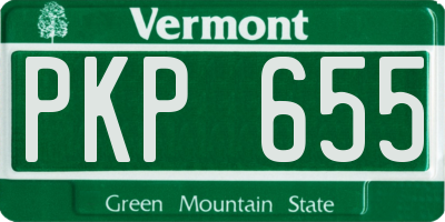 VT license plate PKP655