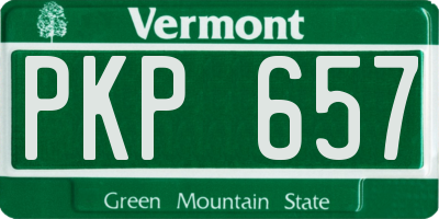 VT license plate PKP657
