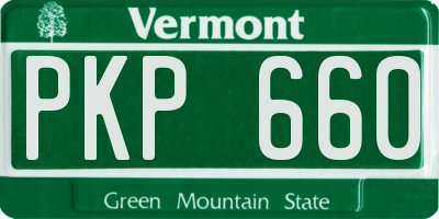 VT license plate PKP660