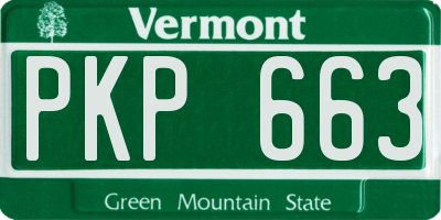 VT license plate PKP663