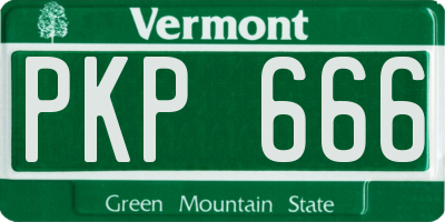VT license plate PKP666