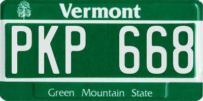 VT license plate PKP668