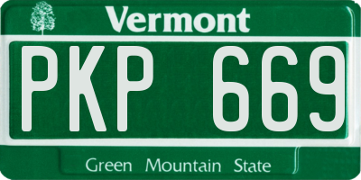 VT license plate PKP669