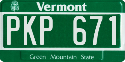 VT license plate PKP671