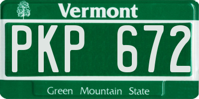 VT license plate PKP672