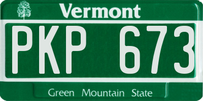 VT license plate PKP673